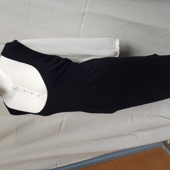 Alfani Black & White Layered Pleated Dress - Picture 2 of 8